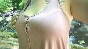 Such a tranquil place to show of my titties