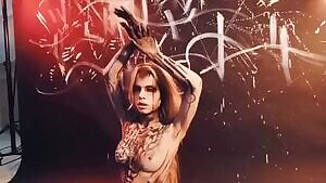 Clip with body paint. Yesterday photoshot