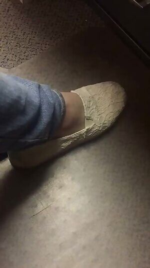 Stretching the toes while at work!