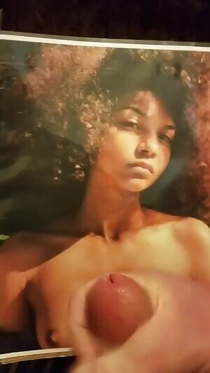 Cum tribute for beautiful black teen