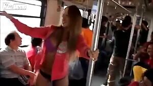 strip-tease in a public train