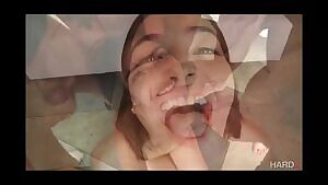 Emily Willis happily drinks many loads