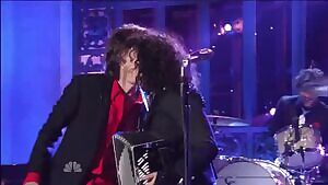 Incredibly cute beautiful married goddess Régine Chassagne gives Mick Jagger an intimate kiss. Later convincing her to get sinfully fucked by him, as well. Not being prepared for him intensely exploding with a huge thick load, real deep inside of her. Immorally getting her pregnant, without asking.