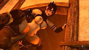 Orc Fucks Morrigan in the Ass
