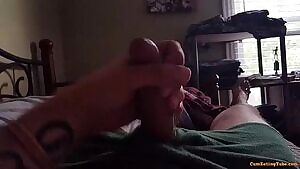 Slow Motion Cum shot on own face...