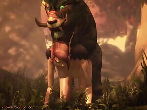 Troll Druid breeding a Blood Elf -