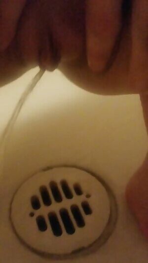 long piss in the shower