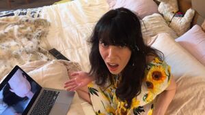 Editing my rough blowjob video and he came all over me!