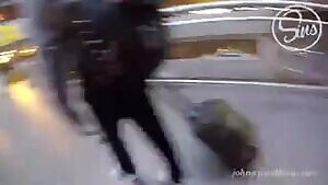 Slutty Blonde giving a Blowjob on an Airplane