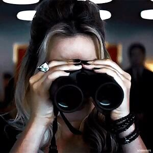 The owner’s wife’s reaction to seeing all the black players down on the sideline...