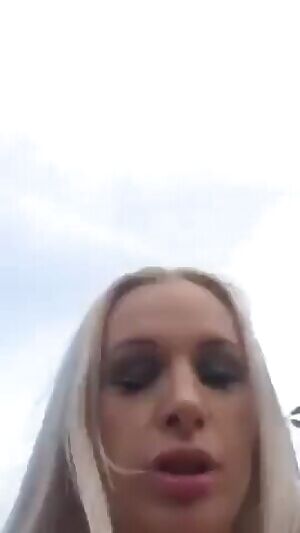 At The Truck Stop naked blonde with huge tits