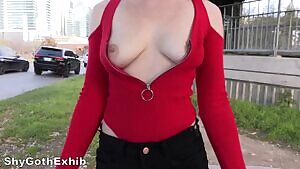 Flashing my tits while everyone is too busy driving to notice !