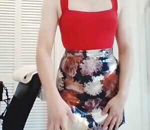 My first reveal vid! There's something big underneath my skirt.