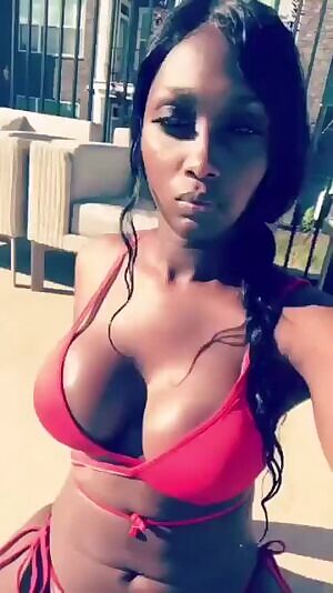 She looks fantastic in swimwear.